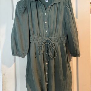 GAP Sage Green Long Sleeve Dress